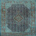 Square Machine Washable Persian Light Blue Traditional Rug, wshtr2139lblu