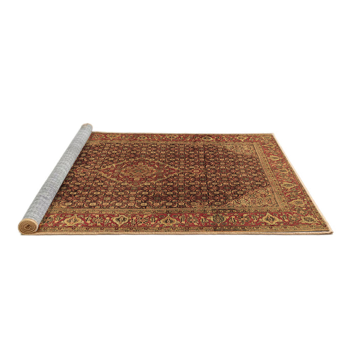 Sideview of Machine Washable Persian Brown Traditional Rug, wshtr2139brn