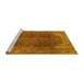 Sideview of Machine Washable Persian Yellow Traditional Rug, wshtr2139yw