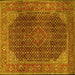 Square Persian Yellow Traditional Rug, tr2139yw