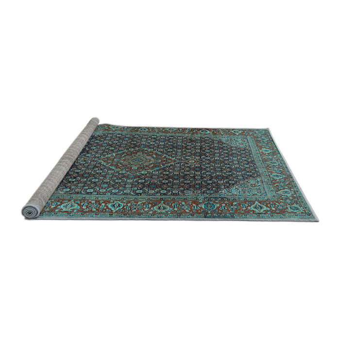 Sideview of Machine Washable Persian Light Blue Traditional Rug, wshtr2139lblu
