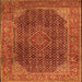 Serging Thickness of Persian Orange Traditional Rug, tr2139org