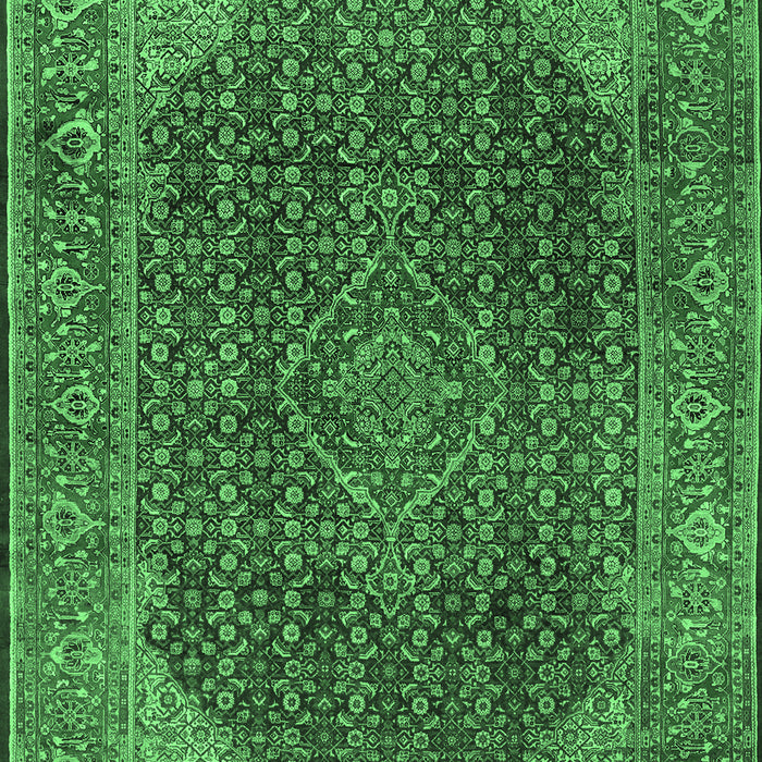 Machine Washable Persian Emerald Green Traditional Area Rugs, wshtr2139emgrn