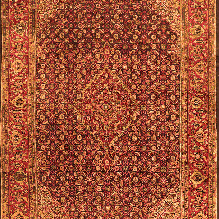 Serging Thickness of Machine Washable Persian Orange Traditional Area Rugs, wshtr2139org