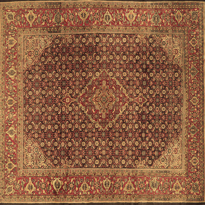 Square Machine Washable Persian Brown Traditional Rug, wshtr2139brn