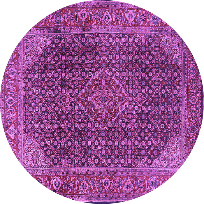 Round Machine Washable Persian Purple Traditional Area Rugs, wshtr2139pur
