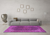 Machine Washable Persian Purple Traditional Rug, wshtr2139pur