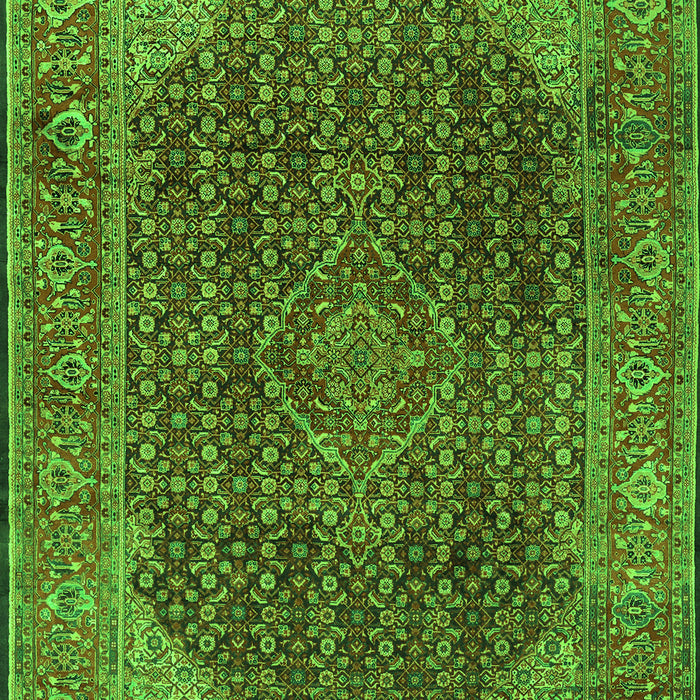 Serging Thickness of Machine Washable Persian Green Traditional Area Rugs, wshtr2139grn