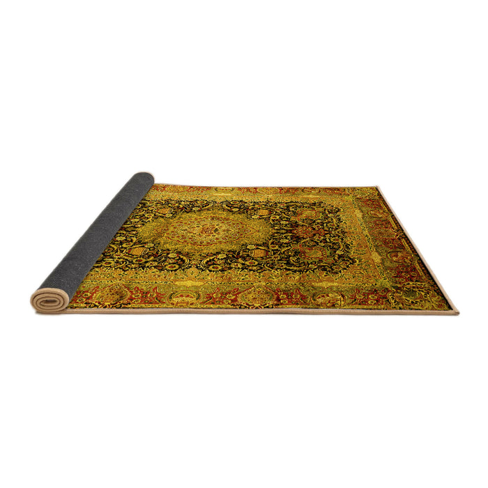 Sideview of Persian Yellow Traditional Rug, tr213yw