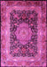 Machine Washable Persian Pink Traditional Rug, wshtr213pnk