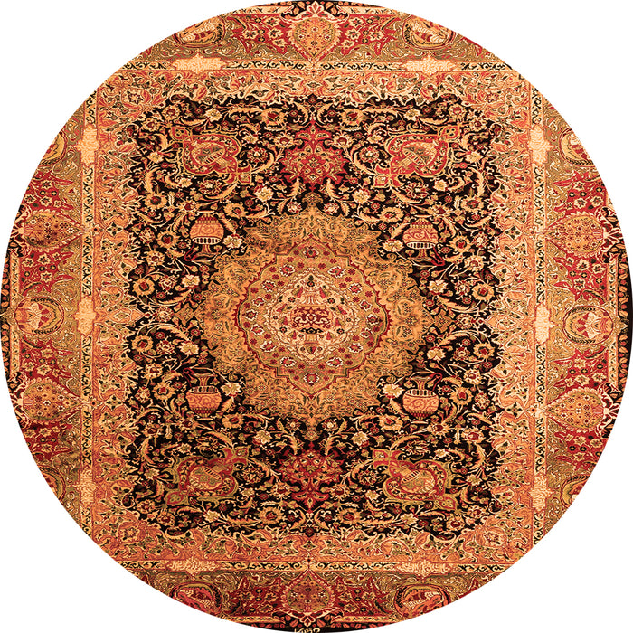 Square Persian Orange Traditional Rug, tr213org