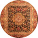 Square Persian Orange Traditional Rug, tr213org