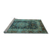 Sideview of Machine Washable Persian Light Blue Traditional Rug, wshtr213lblu