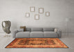 Machine Washable Persian Orange Traditional Area Rugs in a Living Room, wshtr213org