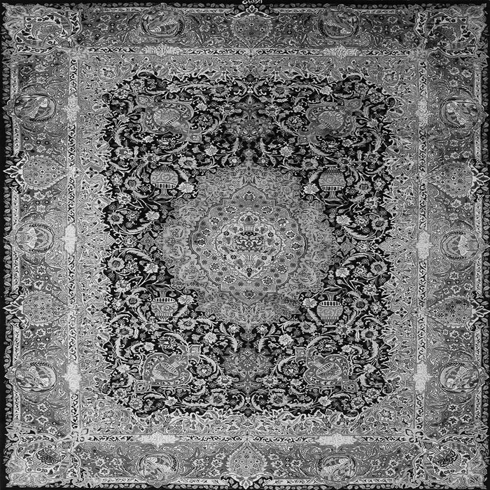 Round Machine Washable Persian Gray Traditional Rug, wshtr213gry