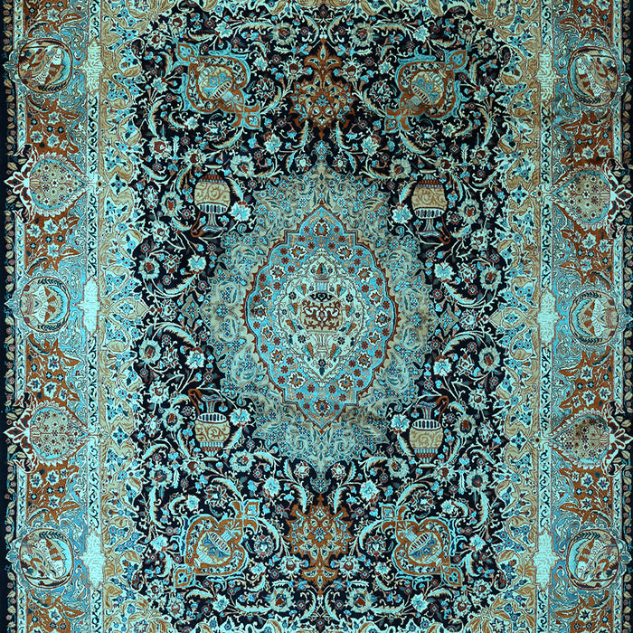 Machine Washable Persian Light Blue Traditional Rug, wshtr213lblu