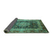 Sideview of Persian Turquoise Traditional Rug, tr213turq