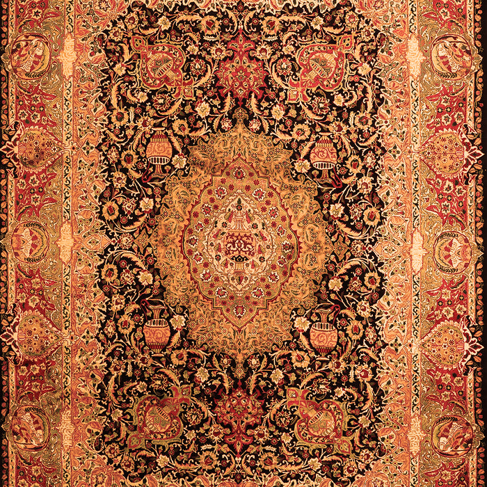 Serging Thickness of Machine Washable Persian Orange Traditional Area Rugs, wshtr213org