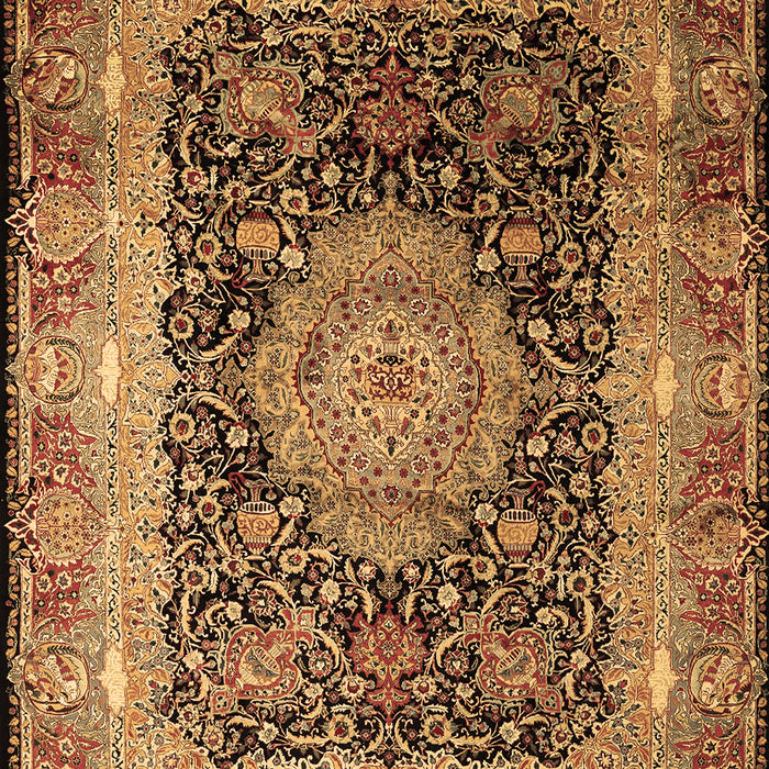 Machine Washable Persian Brown Traditional Rug, wshtr213brn