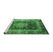 Sideview of Machine Washable Persian Emerald Green Traditional Area Rugs, wshtr213emgrn