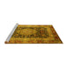 Sideview of Machine Washable Persian Yellow Traditional Rug, wshtr213yw