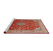 Sideview of Machine Washable Traditional Red Rug, wshtr214