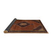 Sideview of Traditional Sienna Brown Medallion Rug, tr2140