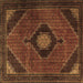 Square Medallion Brown Traditional Rug, tr2140brn