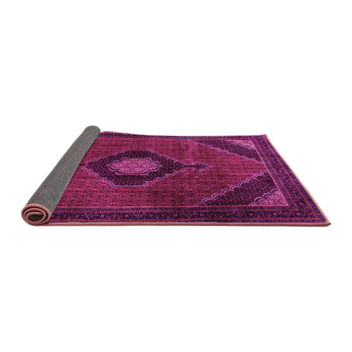 Sideview of Medallion Pink Traditional Rug, tr2140pnk