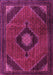 Machine Washable Medallion Pink Traditional Rug, wshtr2140pnk