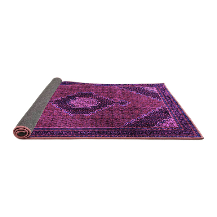 Sideview of Medallion Purple Traditional Rug, tr2140pur