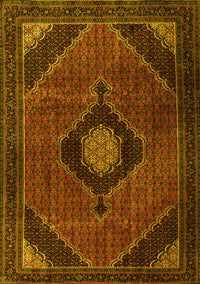 Medallion Yellow Traditional Rug, tr2140yw