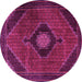 Round Medallion Pink Traditional Rug, tr2140pnk