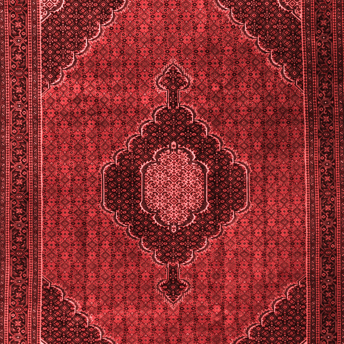 Machine Washable Medallion Red Traditional Rug, wshtr2140red