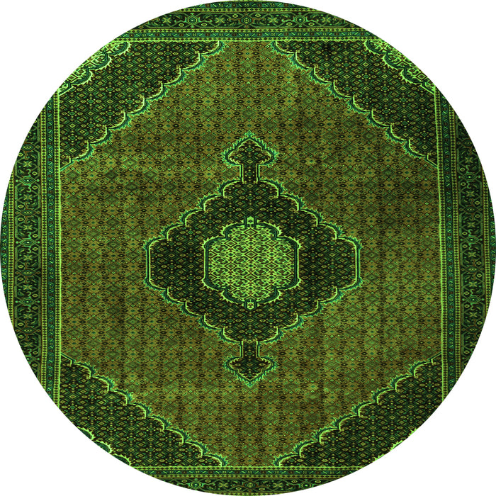 Machine Washable Medallion Green Traditional Area Rugs, wshtr2140grn