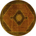 Round Medallion Yellow Traditional Rug, tr2140yw