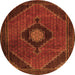 Machine Washable Medallion Orange Traditional Area Rugs, wshtr2140org