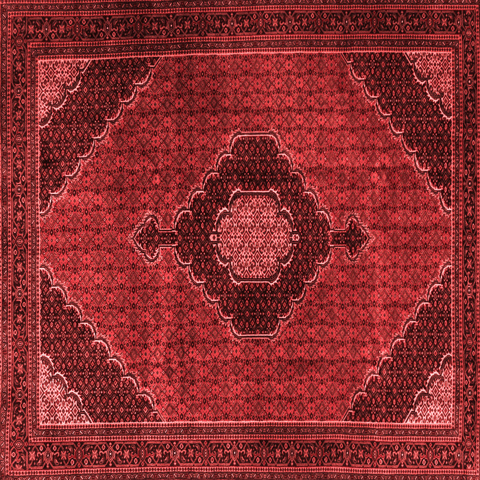 Machine Washable Medallion Red Traditional Rug, wshtr2140red