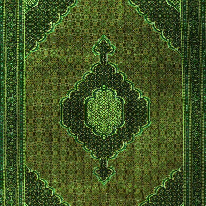 Medallion Green Traditional Rug, tr2140grn