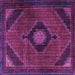 Square Medallion Purple Traditional Rug, tr2140pur