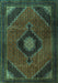 Medallion Turquoise Traditional Rug, tr2140turq