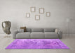 Machine Washable Persian Purple Traditional Area Rugs in a Living Room, wshtr2141pur