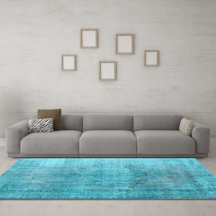Machine Washable Persian Light Blue Traditional Rug in a Living Room, wshtr2141lblu