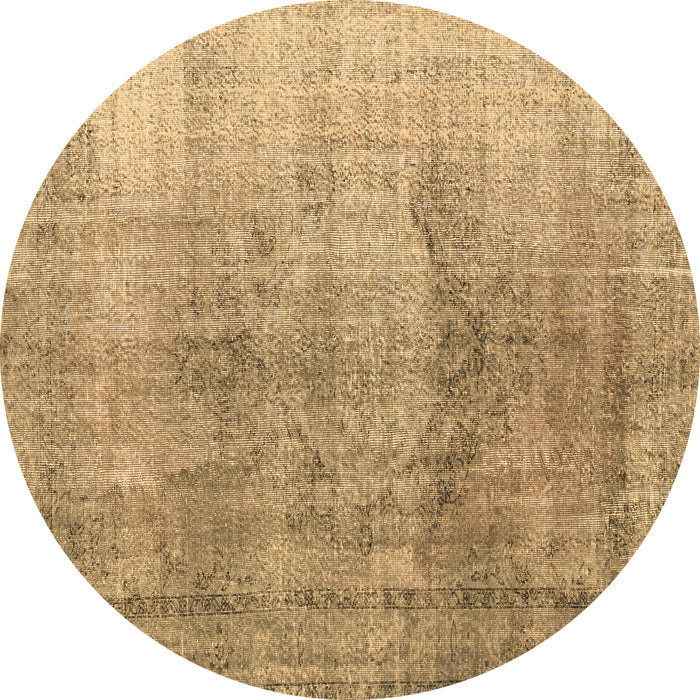 Round Machine Washable Persian Brown Traditional Rug, wshtr2141brn