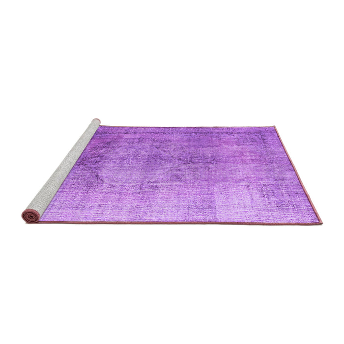 Sideview of Machine Washable Persian Purple Traditional Area Rugs, wshtr2141pur