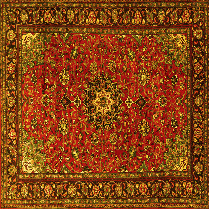 Square Medallion Yellow Traditional Rug, tr2142yw
