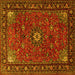 Square Medallion Yellow Traditional Rug, tr2142yw