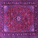 Square Medallion Purple Traditional Rug, tr2142pur