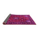 Sideview of Medallion Pink Traditional Rug, tr2142pnk