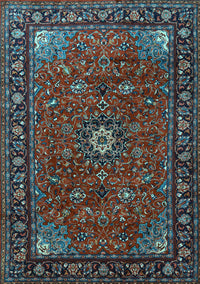 Medallion Light Blue Traditional Rug, tr2142lblu